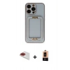 MARSİLYAN™- iPhone 13 Pro Max Kılıf Kozmos Minimal Prime - Şeffaf Maxco Cam Ekran Koruyucu + Pers Alüminyum Kamera Lens - KI