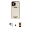 MARSİLYAN™- iPhone 13 Pro Max Kılıf Kozmos Minimal Prime - Şeffaf Maxco Cam Ekran Koruyucu + Pers Alüminyum Kamera Lens - LT