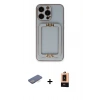 MARSİLYAN™- iPhone 13 Pro Max Kılıf Kozmos Minimal Prime - Şeffaf Maxco Cam Ekran Koruyucu + Renkli Kamera Lens Koruma Cam - MI