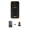 MARSİLYAN™- iPhone 13 Pro Max Kılıf Kozmos Minimal Prime - Şeffaf Maxco Cam Ekran Koruyucu + Neon Fosforlu Kamera Lens - YL