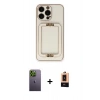 MARSİLYAN™- iPhone 13 Pro Max Kılıf Kozmos Minimal Prime - Şeffaf Maxco Cam Ekran Koruyucu + Neon Fosforlu Kamera Lens - YL