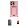 MARSİLYAN™- iPhone 13 Pro Max Kılıf Kozmos Minimal Prime - Şeffaf Maxco Cam Ekran Koruyucu + Neon Fosforlu Kamera Lens - YL