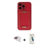 MARSİLYAN™- iPhone 13 Pro Max Kılıf Kozmos Minimal Prime - Şeffaf Pasifik Cam Ekran Koruyucu + Gökkuşağı Pers Alüminyum Kamera Lens