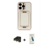 MARSİLYAN™- iPhone 13 Pro Max Kılıf Kozmos Minimal Prime - Şeffaf Pasifik Cam Ekran Koruyucu + Raze Metal Kamera Lens - GD
