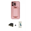 MARSİLYAN™- iPhone 13 Pro Max Kılıf Kozmos Minimal Prime - Şeffaf Pasifik Cam Ekran Koruyucu + Raze Metal Kamera Lens - GD