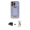 MARSİLYAN™- iPhone 13 Pro Max Kılıf Kozmos Minimal Prime - Şeffaf Pasifik Cam Ekran Koruyucu + Raze Metal Kamera Lens - GD