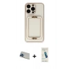 MARSİLYAN™- iPhone 13 Pro Max Kılıf Kozmos Minimal Prime - Şeffaf Pasifik Cam Ekran Koruyucu + Rainbow Kamera Lens Koruma Cam - MI