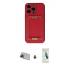 MARSİLYAN™- iPhone 13 Pro Max Kılıf Kozmos Minimal Prime - Şeffaf Pasifik Cam Ekran Koruyucu + Rainbow Kamera Lens Koruma Cam - MI