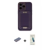 MARSİLYAN™- iPhone 13 Pro Max Kılıf Kozmos Minimal Prime - Şeffaf Pasifik Cam Ekran Koruyucu + Pembe Renkli Kamera Lens Koruma Cam