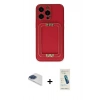 MARSİLYAN™- iPhone 13 Pro Max Kılıf Kozmos Minimal Prime - Şeffaf Pasifik Cam Ekran Koruyucu + Pers Alüminyum Kamera Lens - LT
