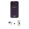 MARSİLYAN™- iPhone 13 Pro Max Kılıf Kozmos Minimal Prime - Şeffaf Pasifik Cam Ekran Koruyucu + Pers Alüminyum Kamera Lens - LT