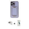 MARSİLYAN™- iPhone 13 Pro Max Kılıf Kozmos Minimal Prime - Şeffaf Pasifik Cam Ekran Koruyucu + Pers Alüminyum Kamera Lens - GD
