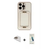 MARSİLYAN™- iPhone 13 Pro Max Kılıf Kozmos Minimal Prime - Şeffaf Pasifik Cam Ekran Koruyucu + Pers Alüminyum Kamera Lens - GD