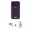 MARSİLYAN™- iPhone 13 Pro Max Kılıf Kozmos Minimal Prime - Şeffaf Pasifik Cam Ekran Koruyucu + Pers Alüminyum Kamera Lens - GD
