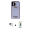 MARSİLYAN™- iPhone 13 Pro Max Kılıf Kozmos Minimal Prime - Şeffaf Pasifik Cam Ekran Koruyucu + Pers Alüminyum Kamera Lens - LT