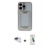 MARSİLYAN™- iPhone 13 Pro Max Kılıf Kozmos Minimal Prime - Şeffaf Pasifik Cam Ekran Koruyucu + Pers Alüminyum Kamera Lens - LT