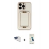 MARSİLYAN™- iPhone 13 Pro Max Kılıf Kozmos Minimal Prime - Şeffaf Pasifik Cam Ekran Koruyucu + Pers Alüminyum Kamera Lens - LT