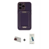 MARSİLYAN™- iPhone 13 Pro Max Kılıf Kozmos Minimal Prime - Şeffaf Pasifik Cam Ekran Koruyucu + Rainbow Kamera Lens Koruma Cam - KI