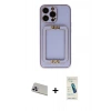 MARSİLYAN™- iPhone 13 Pro Max Kılıf Kozmos Minimal Prime - Şeffaf Pasifik Cam Ekran Koruyucu + Rainbow Kamera Lens Koruma Cam - MR