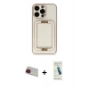 MARSİLYAN™- iPhone 13 Pro Max Kılıf Kozmos Minimal Prime - Şeffaf Pasifik Cam Ekran Koruyucu + Rainbow Kamera Lens Koruma Cam - KI