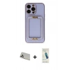 MARSİLYAN™- iPhone 13 Pro Max Kılıf Kozmos Minimal Prime - Şeffaf Pasifik Cam Ekran Koruyucu + Rainbow Kamera Lens Koruma Cam - BZ