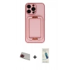 MARSİLYAN™- iPhone 13 Pro Max Kılıf Kozmos Minimal Prime - Şeffaf Pasifik Cam Ekran Koruyucu + Rainbow Kamera Lens Koruma Cam - KI
