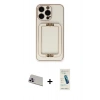 MARSİLYAN™- iPhone 13 Pro Max Kılıf Kozmos Minimal Prime - Şeffaf Pasifik Cam Ekran Koruyucu + Rainbow Kamera Lens Koruma Cam - MR