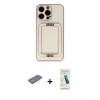 MARSİLYAN™- iPhone 13 Pro Max Kılıf Kozmos Minimal Prime - Şeffaf Pasifik Cam Ekran Koruyucu + Renkli Kamera Lens Koruma Cam - SI