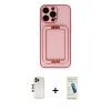 MARSİLYAN™- iPhone 13 Pro Max Kılıf Kozmos Minimal Prime - Şeffaf Pasifik Cam Ekran Koruyucu + Shine Kamera Lens - GD