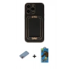 MARSİLYAN™- iPhone 13 Pro Max Kılıf Kozmos Minimal Prime - Siyah 18D Cam Ekran Koruyucu + Shine Kamera Lens Koruma Cam - PE