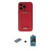 MARSİLYAN™- iPhone 13 Pro Max Kılıf Kozmos Minimal Prime - Siyah 18D Cam Ekran Koruyucu + Renkli Kamera Lens Koruma Cam - YL