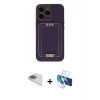 MARSİLYAN™- iPhone 13 Pro Max Kılıf Kozmos Minimal Prime - Siyah 3D Antistatik Cam Ekran Koruyucu + Pers Alüminyum Kamera Lens - GD