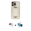 MARSİLYAN™- iPhone 13 Pro Max Kılıf Kozmos Minimal Prime - Siyah 3D Antistatik Cam Ekran Koruyucu + Pers Alüminyum Kamera Lens - KI