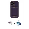 MARSİLYAN™- iPhone 13 Pro Max Kılıf Kozmos Minimal Prime - Siyah 3D Antistatik Cam Ekran Koruyucu + Pers Alüminyum Kamera Lens - GI