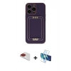 MARSİLYAN™- iPhone 13 Pro Max Kılıf Kozmos Minimal Prime - Siyah 3D Antistatik Cam Ekran Koruyucu + Pers Alüminyum Kamera Lens - KI