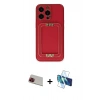 MARSİLYAN™- iPhone 13 Pro Max Kılıf Kozmos Minimal Prime - Siyah 3D Antistatik Cam Ekran Koruyucu + Rainbow Kamera Lens Koruma Cam - KI