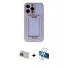 MARSİLYAN™- iPhone 13 Pro Max Kılıf Kozmos Minimal Prime - Siyah 3D Antistatik Cam Ekran Koruyucu + Rainbow Kamera Lens Koruma Cam - MI