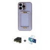 MARSİLYAN™- iPhone 13 Pro Max Kılıf Kozmos Minimal Prime - Siyah 3D Antistatik Cam Ekran Koruyucu + Raze Metal Kamera Lens - GD