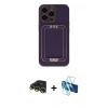 MARSİLYAN™- iPhone 13 Pro Max Kılıf Kozmos Minimal Prime - Siyah 3D Antistatik Cam Ekran Koruyucu + Raze Metal Kamera Lens - GD