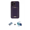 MARSİLYAN™- iPhone 13 Pro Max Kılıf Kozmos Minimal Prime - Siyah 3D Antistatik Cam Ekran Koruyucu + Shine Kamera Lens Koruma Cam - PE