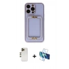 MARSİLYAN™- iPhone 13 Pro Max Kılıf Kozmos Minimal Prime - Siyah 3D Antistatik Cam Ekran Koruyucu + Shine Kamera Lens - GD
