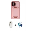 MARSİLYAN™- iPhone 13 Pro Max Kılıf Kozmos Minimal Prime - Siyah 3D Antistatik Cam Ekran Koruyucu + Shine Kamera Lens - GD