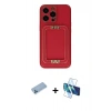 MARSİLYAN™- iPhone 13 Pro Max Kılıf Kozmos Minimal Prime - Siyah 3D Antistatik Cam Ekran Koruyucu + Shine Kamera Lens Koruma Cam - MI