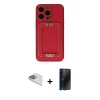 MARSİLYAN™- iPhone 13 Pro Max Kılıf Kozmos Minimal Prime - Siyah 3D Antistatik Hayalet Cam Ekran Koruyucu + Pers Alüminyum Kamera Lens - SABE