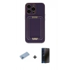 MARSİLYAN™- iPhone 13 Pro Max Kılıf Kozmos Minimal Prime - Siyah 3D Antistatik Hayalet Cam Ekran Koruyucu + Shine Kamera Lens Koruma Cam - MI