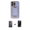 MARSİLYAN™- iPhone 13 Pro Max Kılıf Kozmos Minimal Prime - Siyah 3D Antistatik Hayalet Cam Ekran Koruyucu + Neon Fosforlu Kamera Lens - BZ