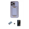 MARSİLYAN™- iPhone 13 Pro Max Kılıf Kozmos Minimal Prime - Siyah 3D Antistatik Hayalet Cam Ekran Koruyucu + Shine Kamera Lens Koruma Cam - PE