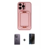 MARSİLYAN™- iPhone 13 Pro Max Kılıf Kozmos Minimal Prime - Siyah 3D Antistatik Hayalet Cam Ekran Koruyucu + Neon Fosforlu Kamera Lens - BZ