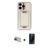 MARSİLYAN™- iPhone 13 Pro Max Kılıf Kozmos Minimal Prime - Siyah 3D Antistatik Hayalet Cam Ekran Koruyucu + Rainbow Kamera Lens Koruma Cam - MI