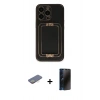 MARSİLYAN™- iPhone 13 Pro Max Kılıf Kozmos Minimal Prime - Siyah 3D Antistatik Hayalet Cam Ekran Koruyucu + Renkli Kamera Lens Koruma Cam - SI